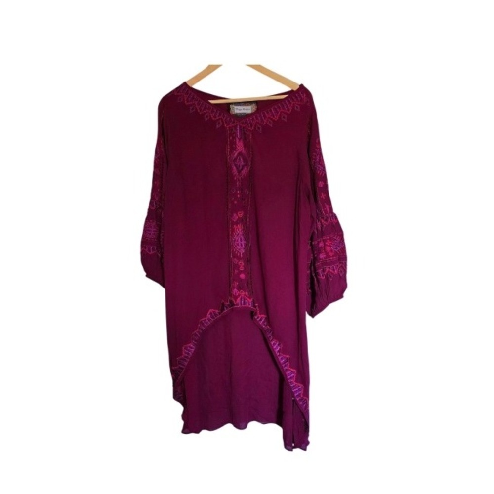 Vintage Collection Plum Embroidered Adele Puff Sleeve Tunic XL Romantic Bohemian - Picture 12 of 12